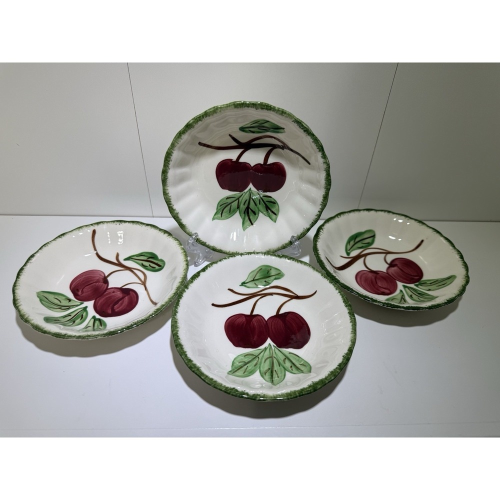 Vintage Blue Ridge Pottery Crab Apple Berry Dessert 5" Bowls - Set Of 4